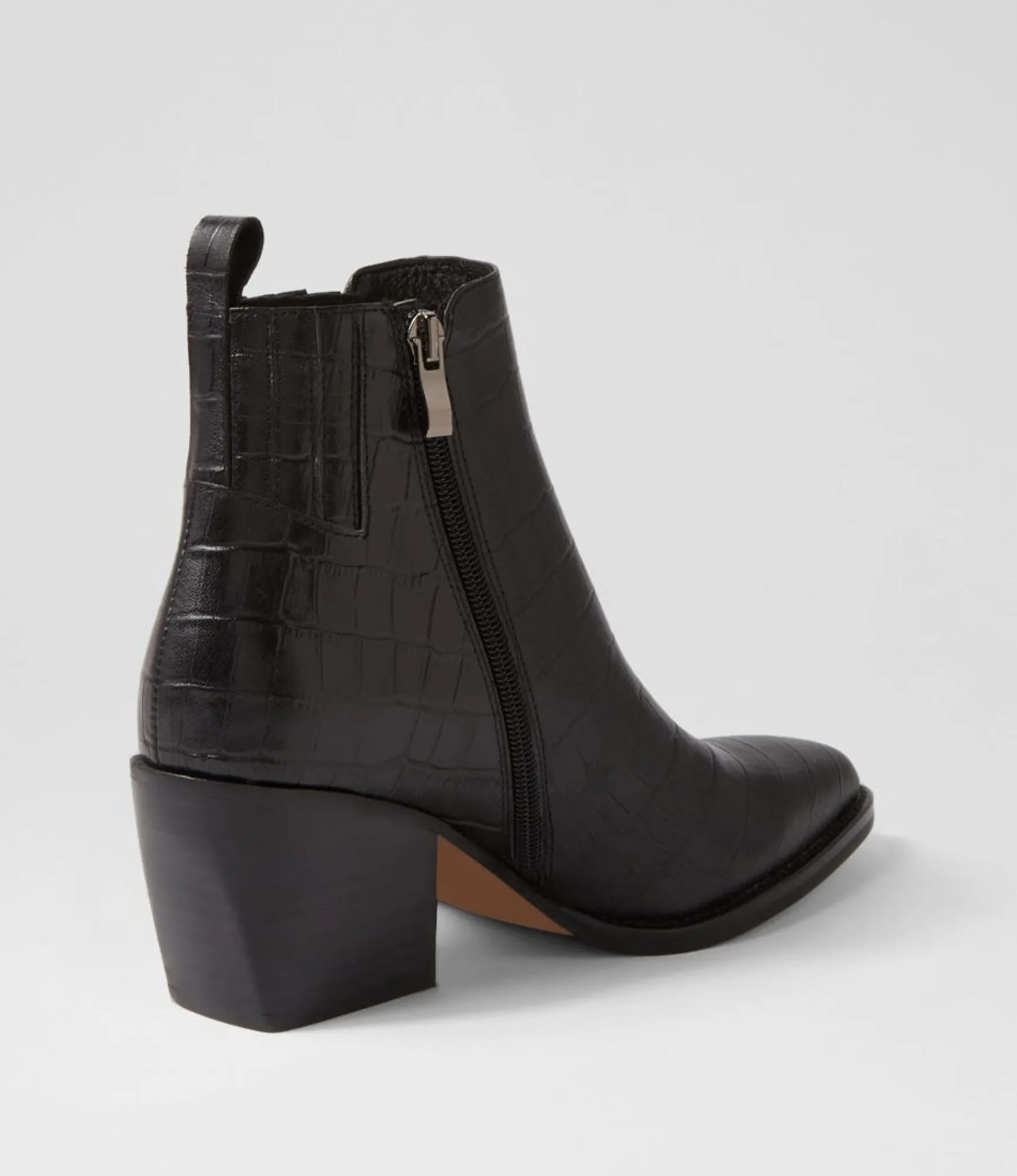 Discount Midas Shoes Morine Black Croc Leather Chelsea Boots