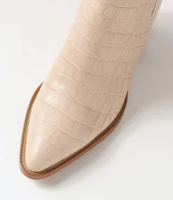 Clearance Midas Shoes Morine Cafe Croc Leather Chelsea Boots