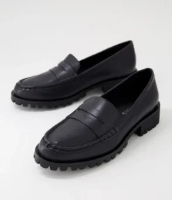 Online Midas Shoes Morla Black Leather Loafers