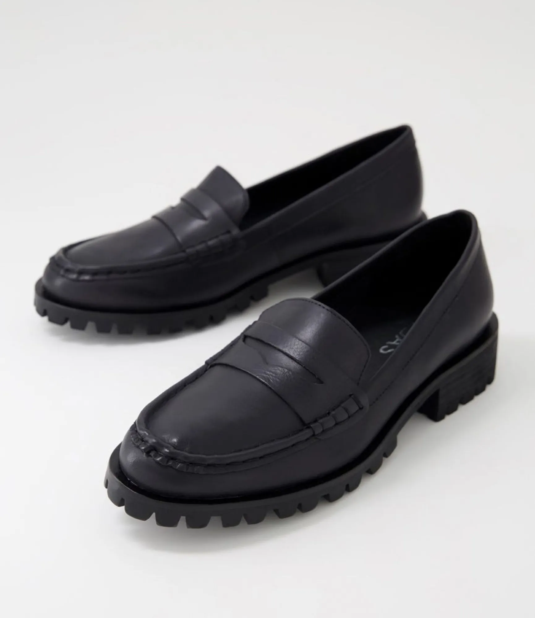 Online Midas Shoes Morla Black Leather Loafers