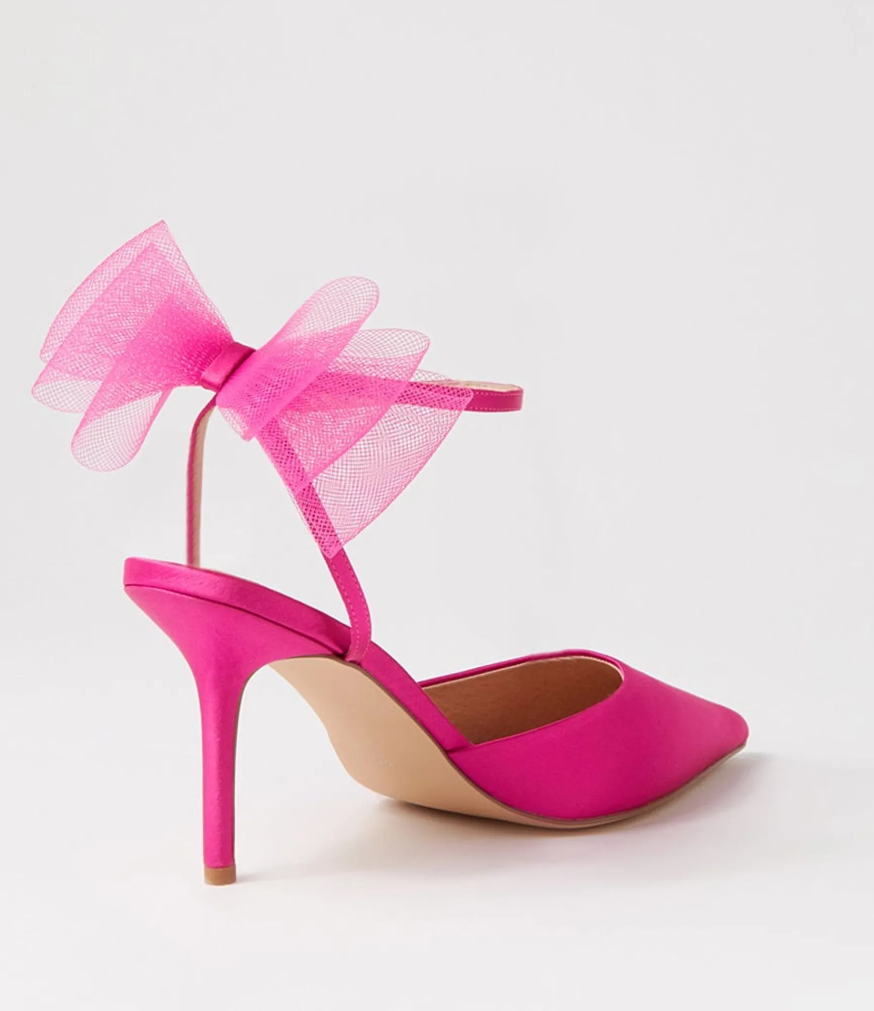 New Midas Shoes Myah Fuchsia Satin Heels