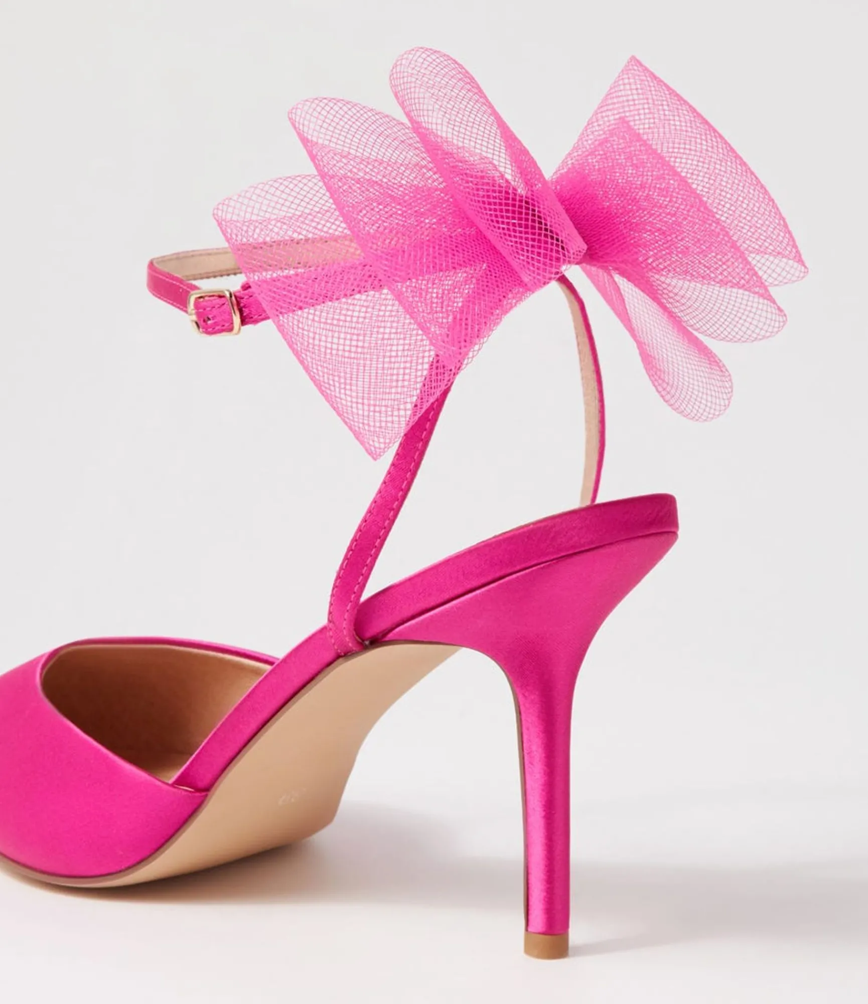 New Midas Shoes Myah Fuchsia Satin Heels