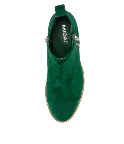 Flash Sale Midas Shoes Myshka Dark Emerald Suede Ankle Boots