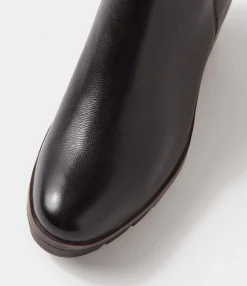 Discount Midas Shoes Neesha Black Leather Ankle Boots