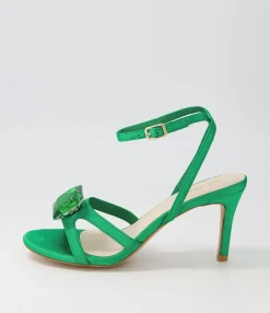 Best Midas Shoes Nino Emerald Jewel Satin Sandals