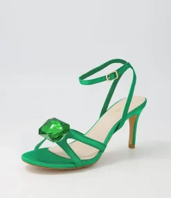 Best Midas Shoes Nino Emerald Jewel Satin Sandals
