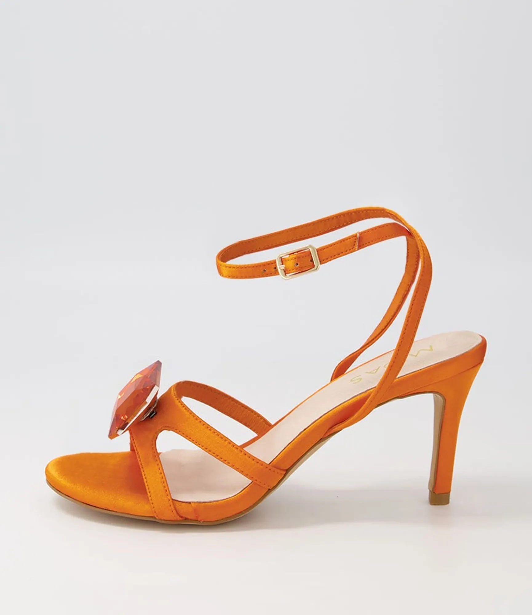 Shop Midas Shoes Nino Orange Jewel Satin Sandals