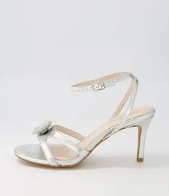 Fashion Midas Shoes Nino Silver Clear Leather Jewels Sandals