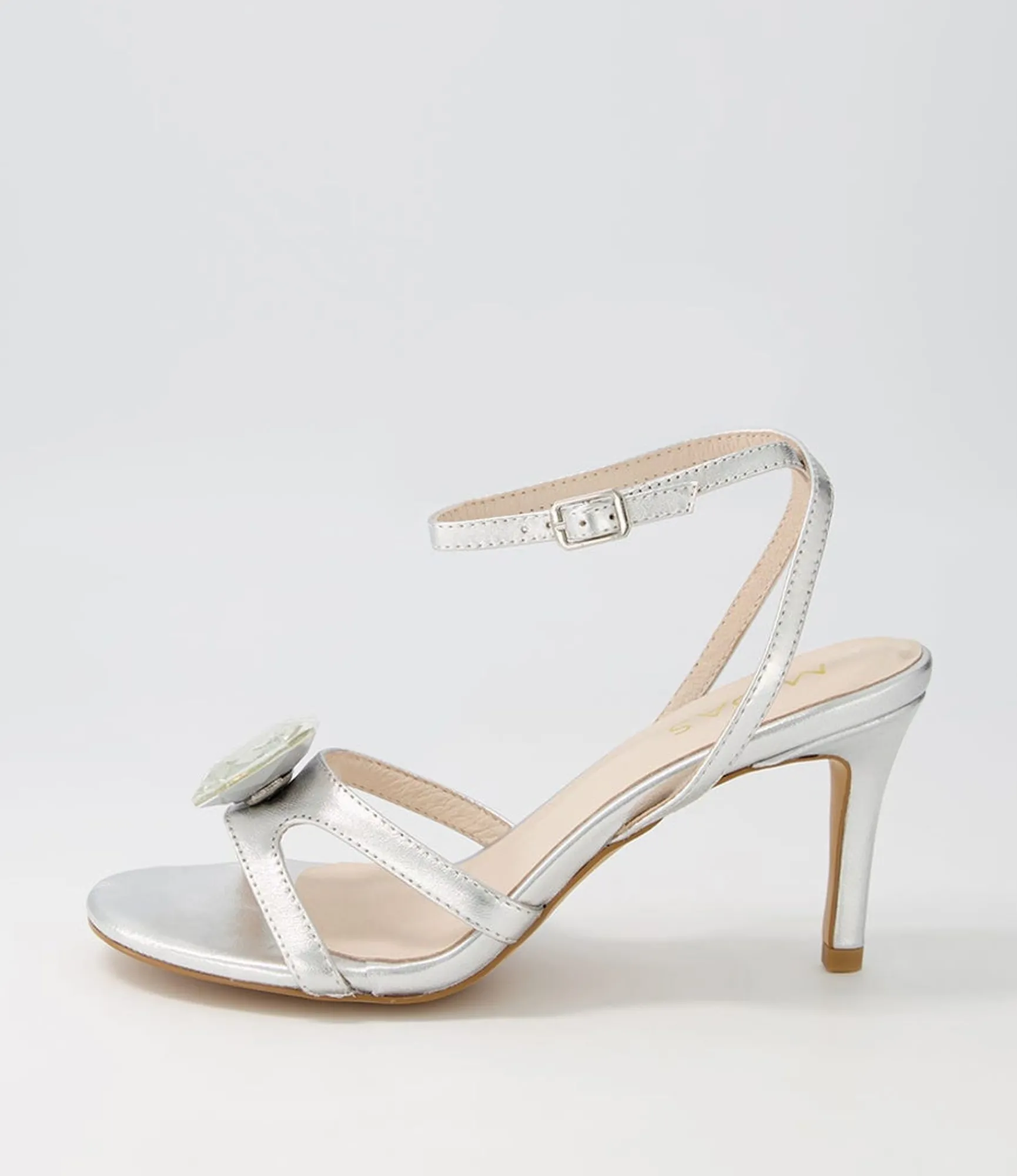Fashion Midas Shoes Nino Silver Clear Leather Jewels Sandals