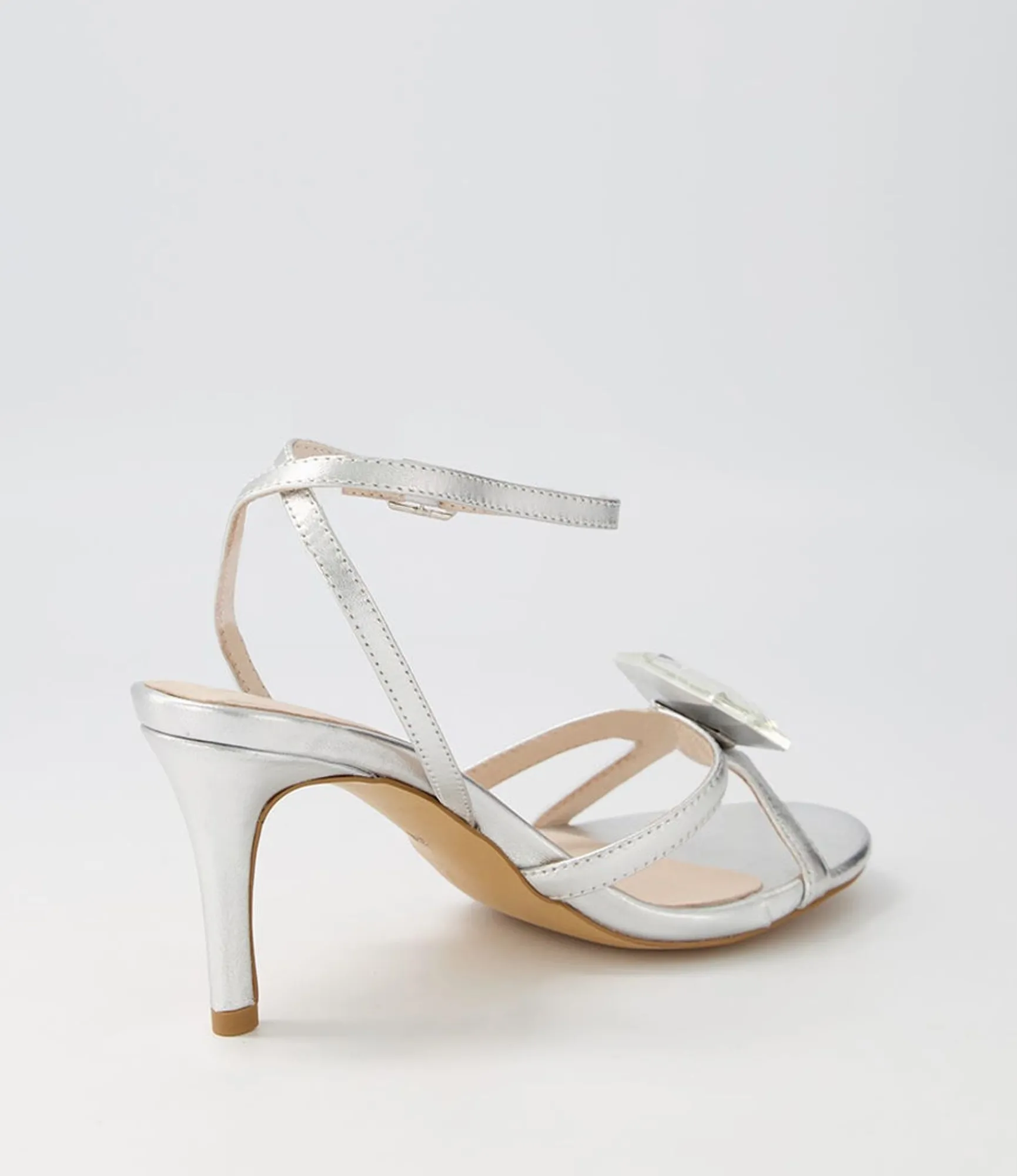 Fashion Midas Shoes Nino Silver Clear Leather Jewels Sandals