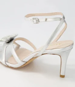 Fashion Midas Shoes Nino Silver Clear Leather Jewels Sandals