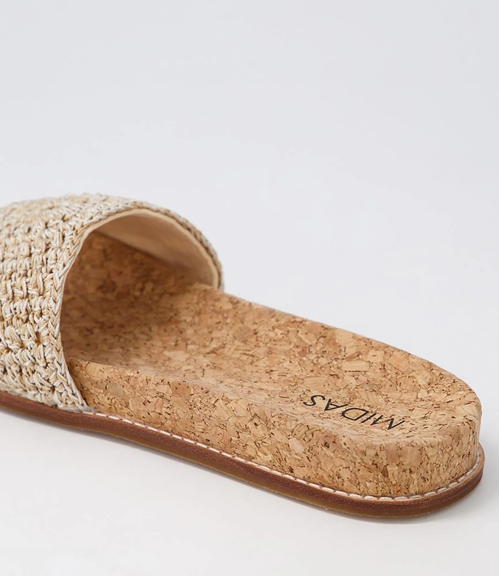 Discount Midas Shoes Nola Natural Woven Slides