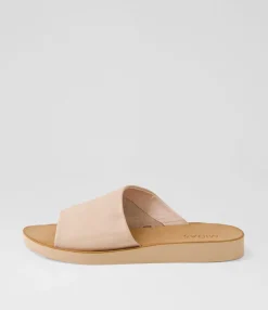 Shop Midas Shoes Nomads Dark Nude Leather Slides