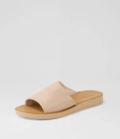 Shop Midas Shoes Nomads Dark Nude Leather Slides