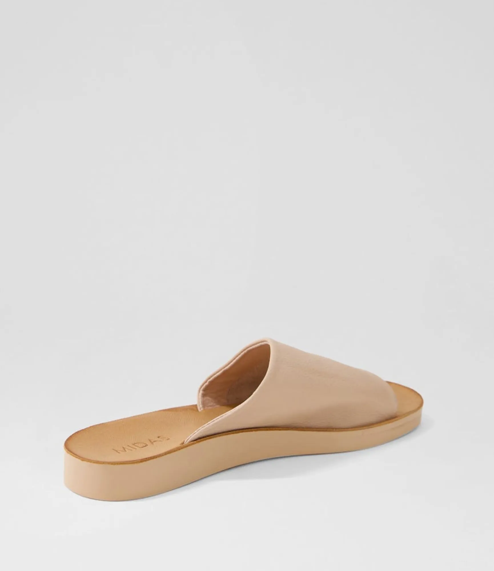 Shop Midas Shoes Nomads Dark Nude Leather Slides