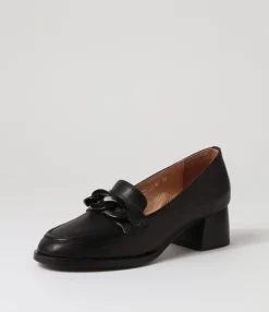 Fashion Midas Shoes Norrah Black Leather Heels
