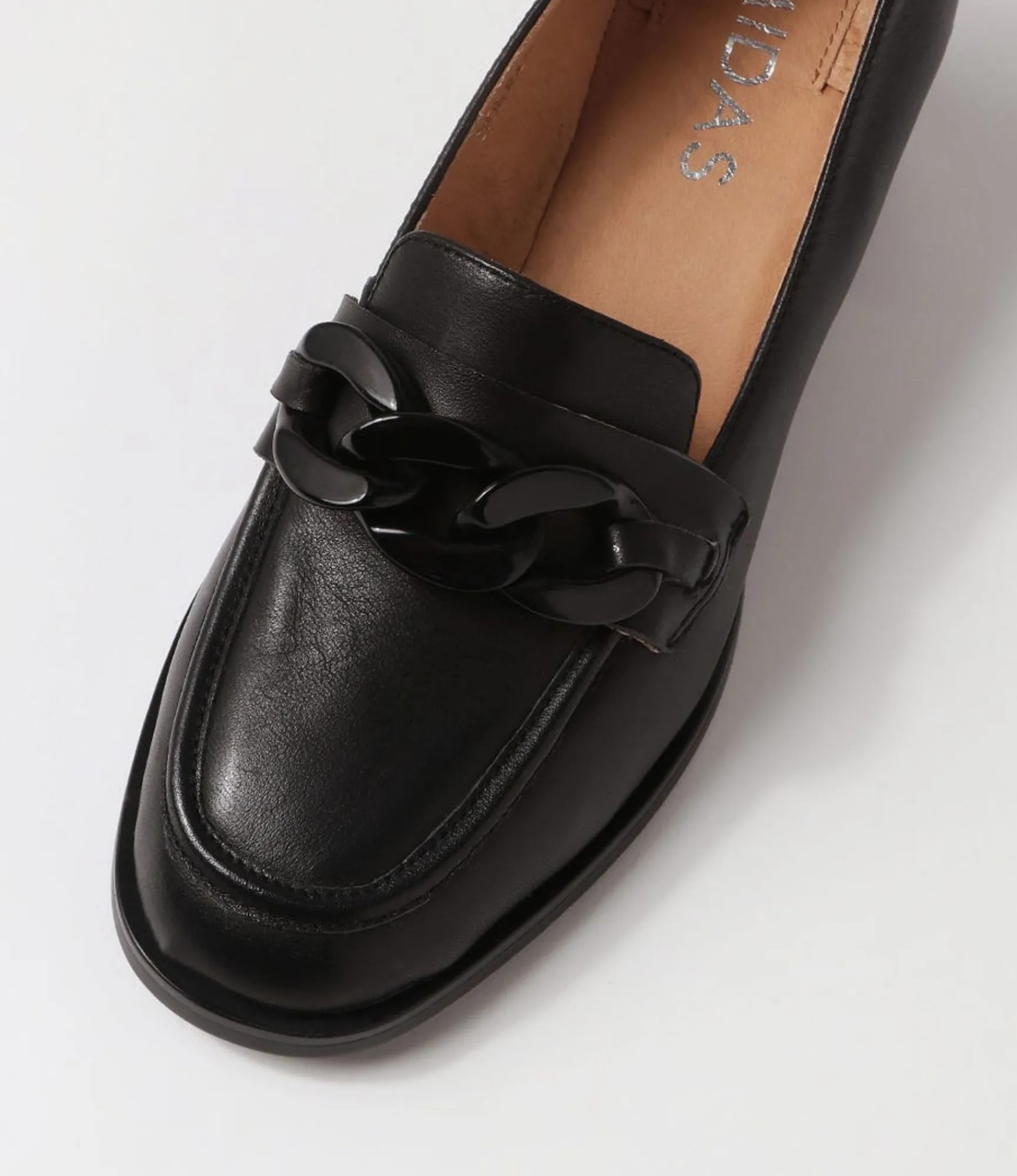 Fashion Midas Shoes Norrah Black Leather Heels