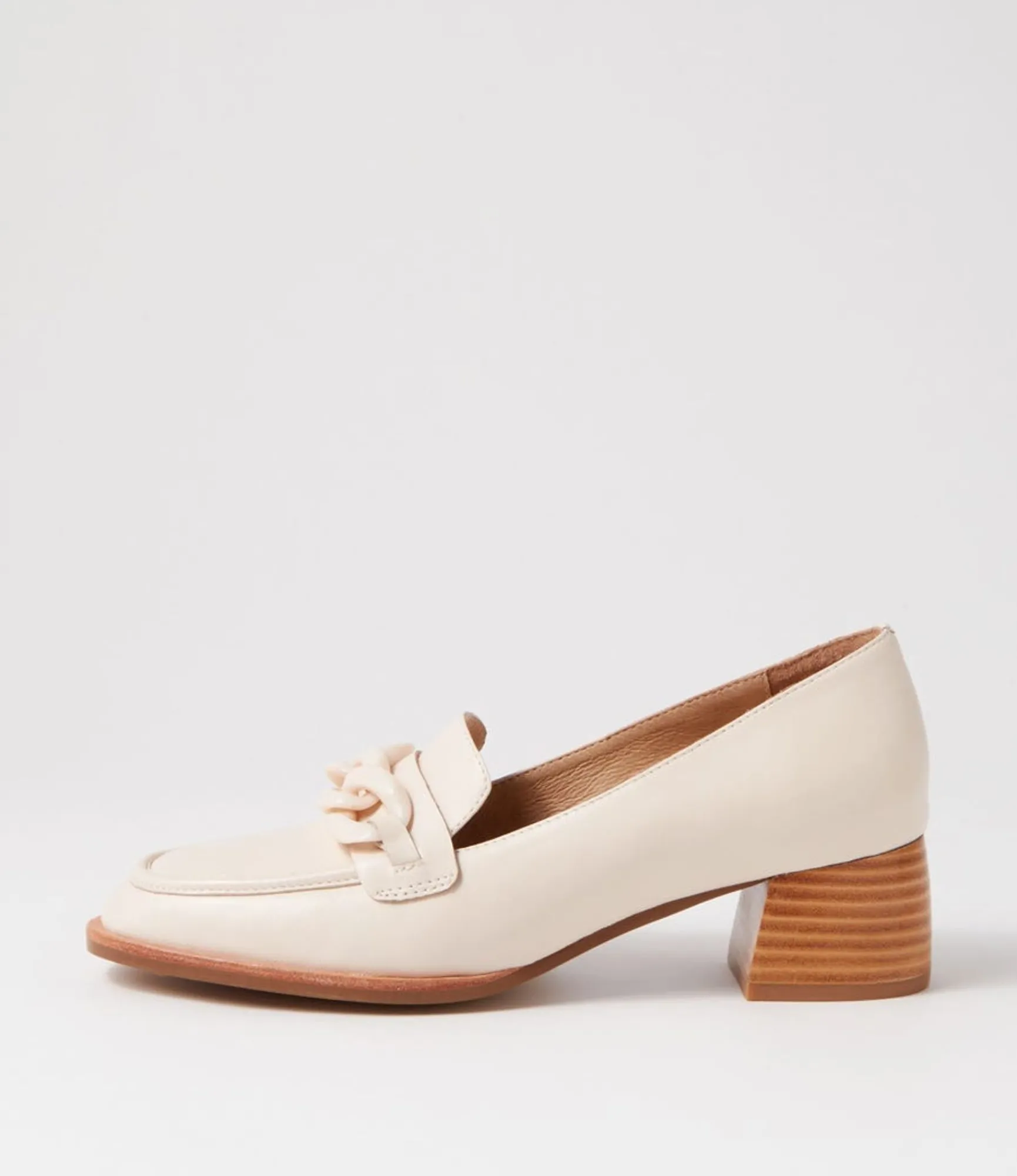 Shop Midas Shoes Norrah Creamy Leather Heels