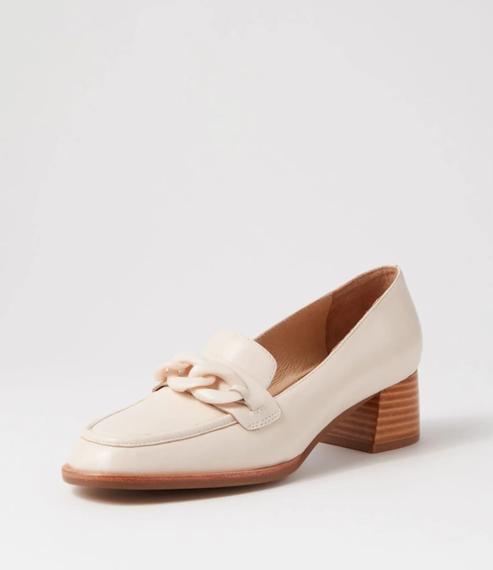 Shop Midas Shoes Norrah Creamy Leather Heels