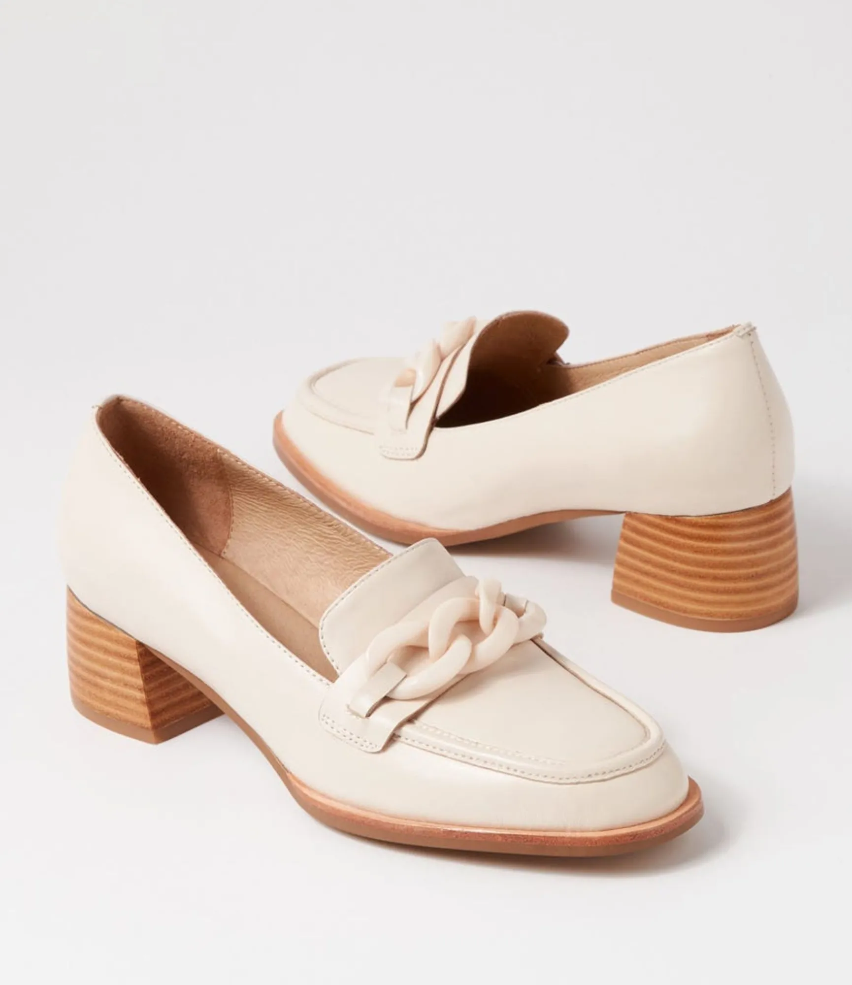 Shop Midas Shoes Norrah Creamy Leather Heels
