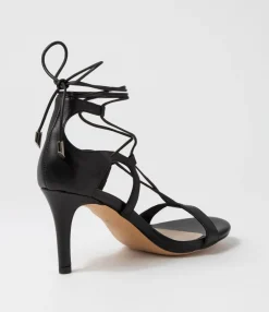 Cheap Midas Shoes Norrina Black Leather Sandals