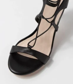 Cheap Midas Shoes Norrina Black Leather Sandals