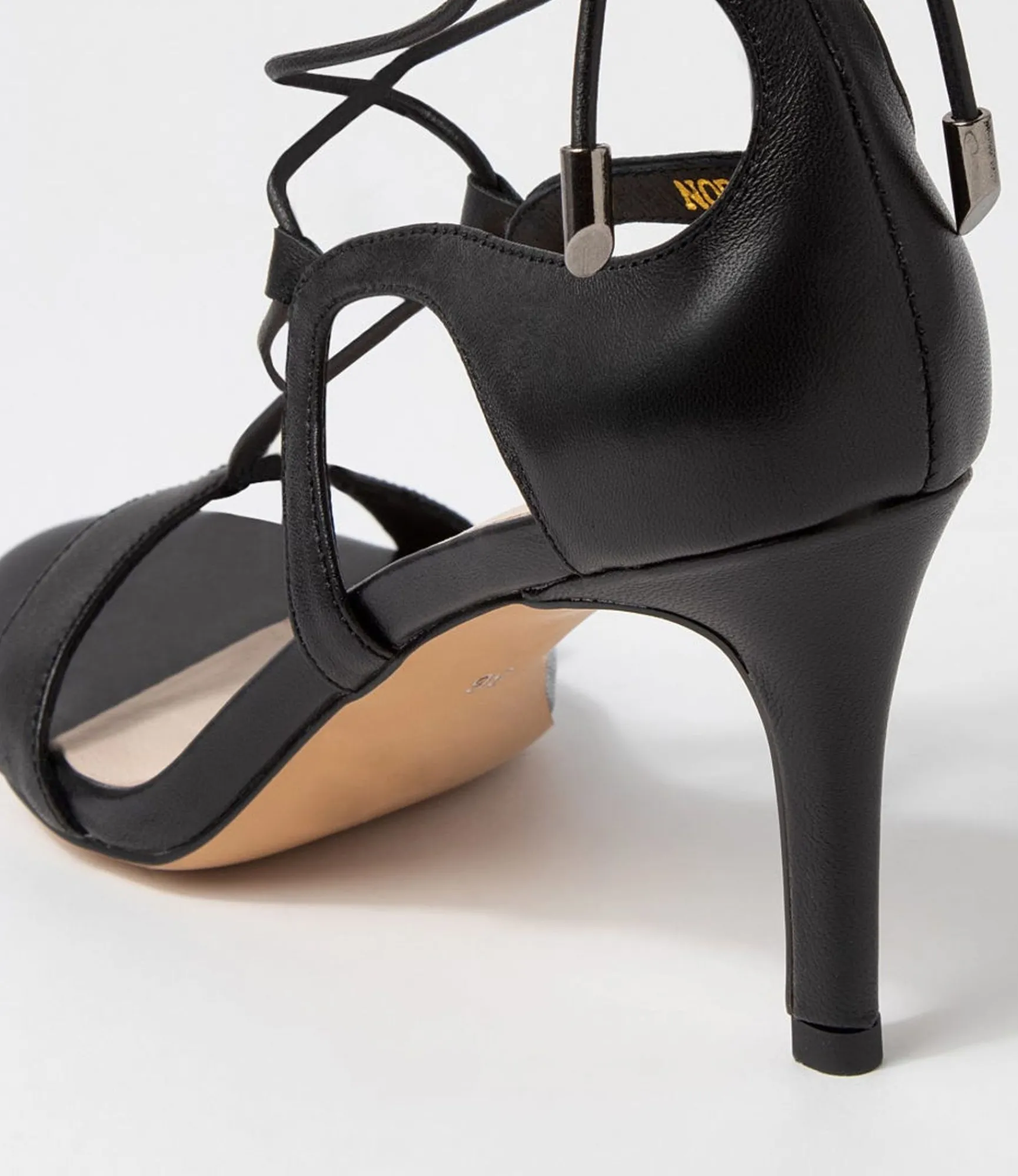 Cheap Midas Shoes Norrina Black Leather Sandals