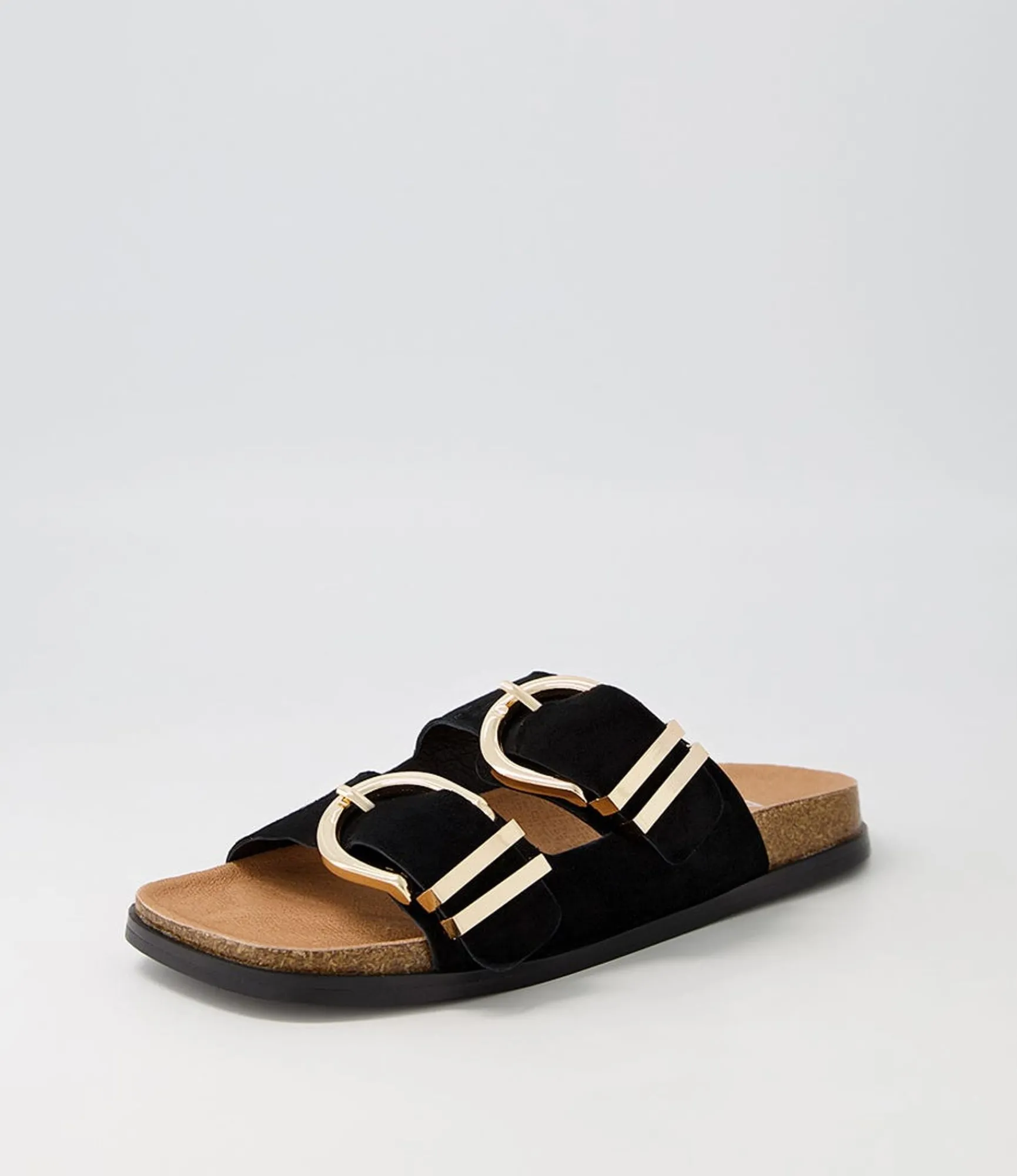 Shop Midas Shoes Nossie Black Suede Slides