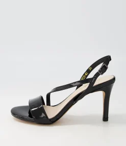 Store Midas Shoes Novie Black Patent Leather Sandals