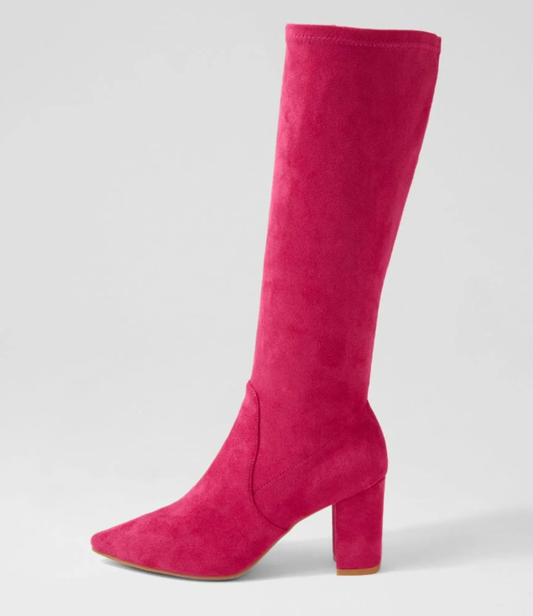 Cheap Midas Shoes Nyla Hot Pink Stretch Microsuede Knee High Boots