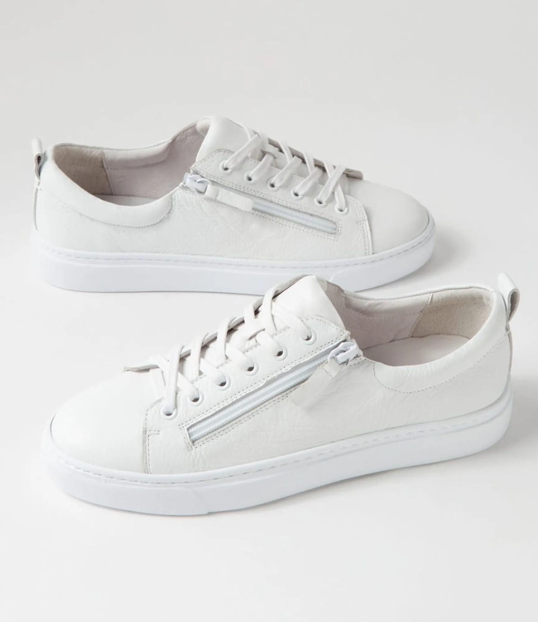Cheap Midas Shoes Olar White Leather Sneakers