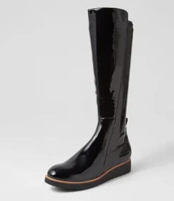 Store Midas Shoes Oleve Black Stretch Patent Pu Ankle Boots