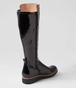 Store Midas Shoes Oleve Black Stretch Patent Pu Ankle Boots