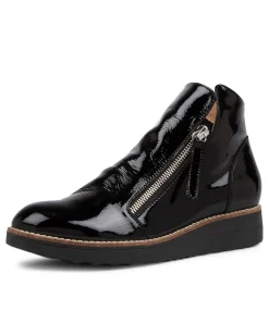 Clearance Midas Shoes Olise Black Patent Leather Ankle Boots Bs