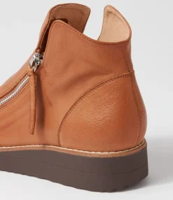 Flash Sale Midas Shoes Olise Cognac Choc Leather Ankle Boots