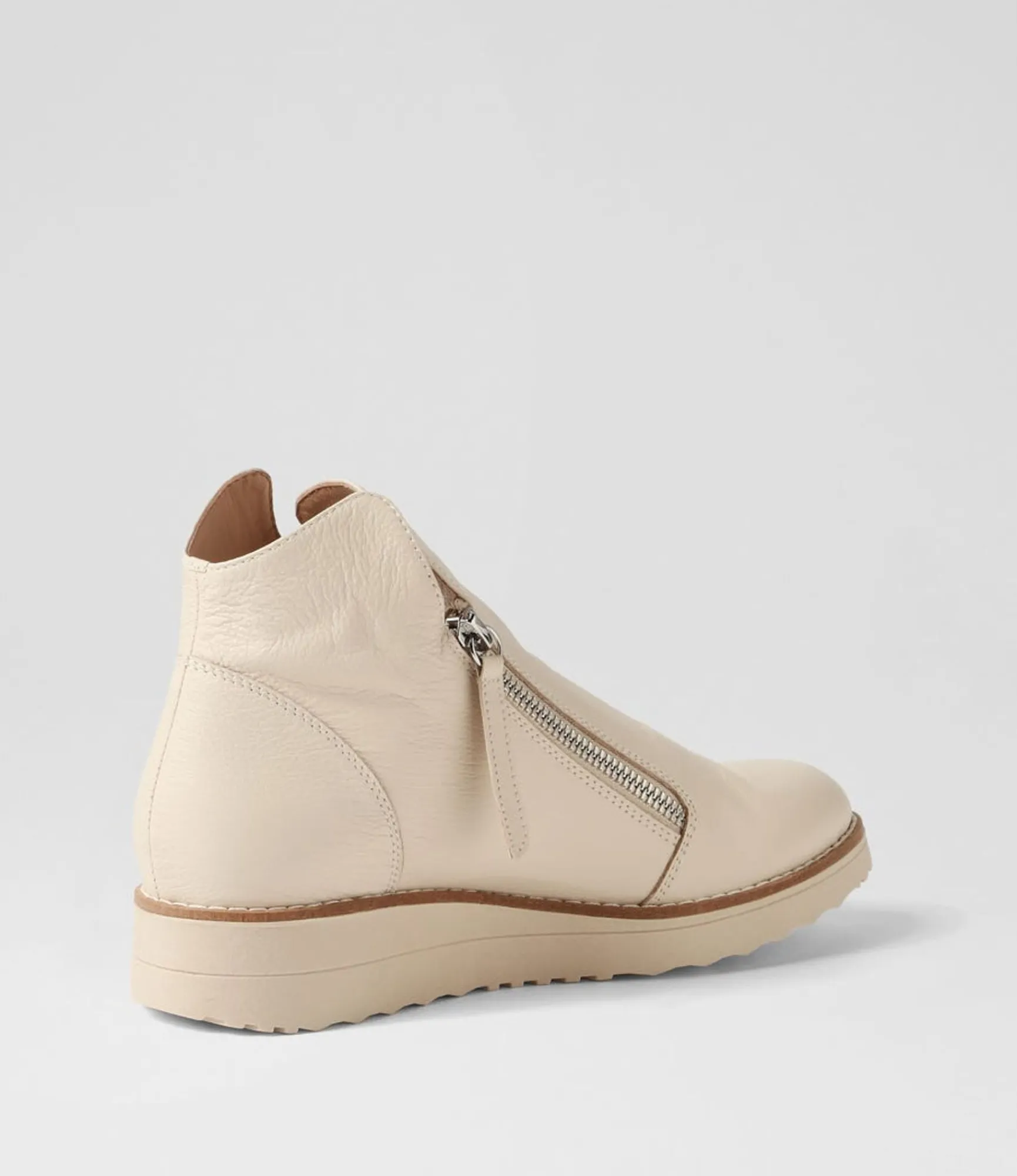 Cheap Midas Shoes Olise Ivory Nude Leather Ankle Boots