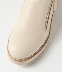 Cheap Midas Shoes Olise Ivory Nude Leather Ankle Boots