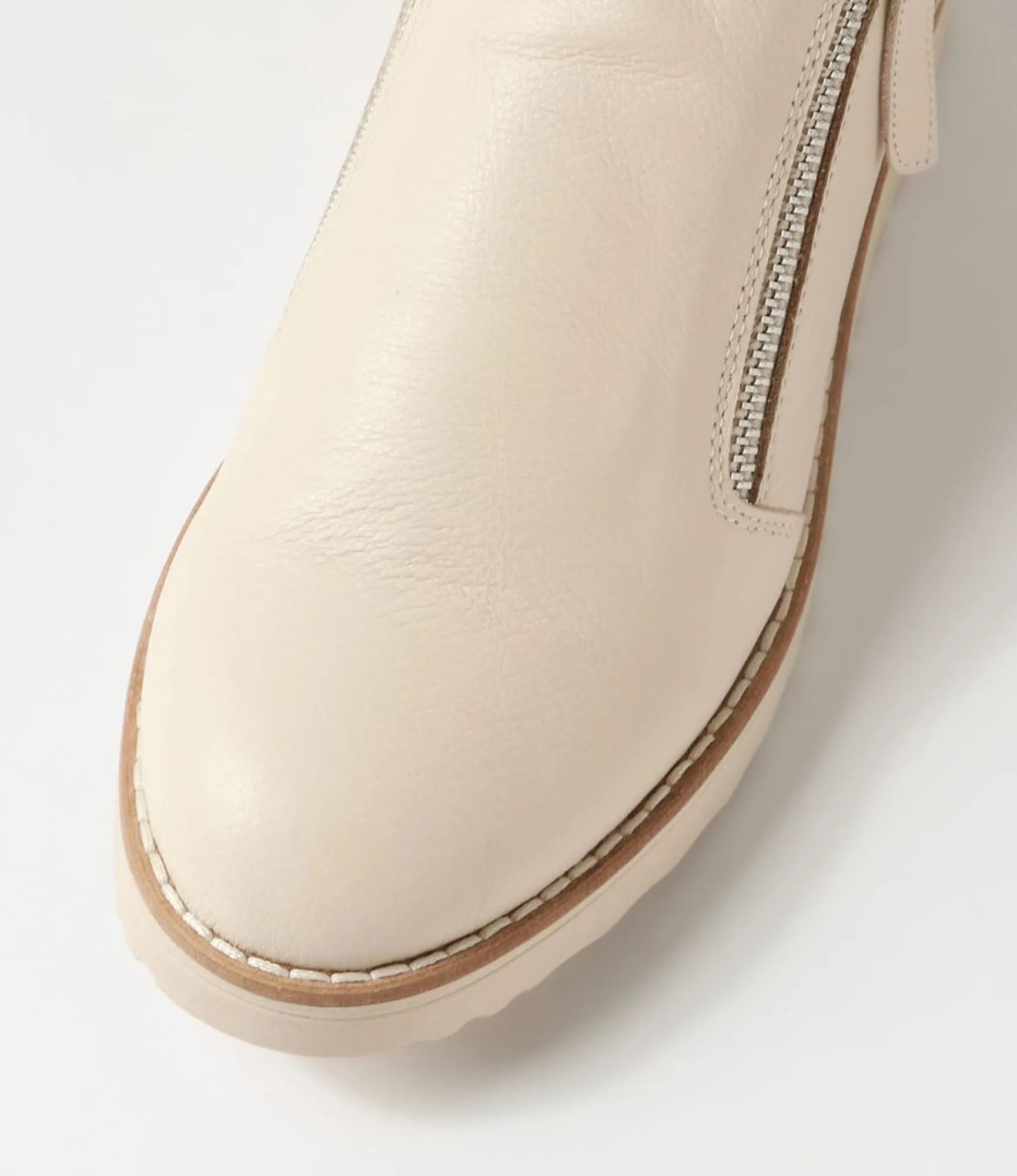 Cheap Midas Shoes Olise Ivory Nude Leather Ankle Boots