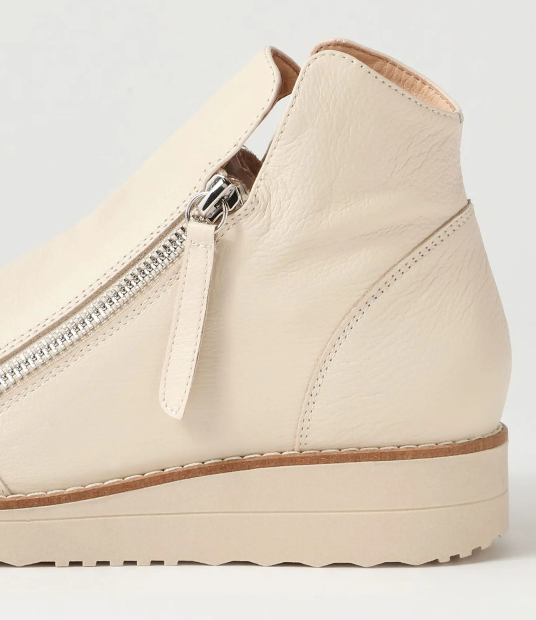Cheap Midas Shoes Olise Ivory Nude Leather Ankle Boots