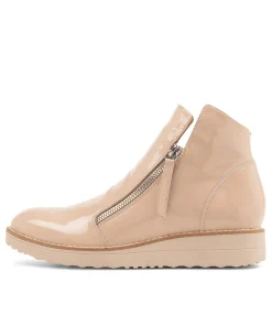 Store Midas Shoes Olise Latte Patent Leather Ankle Boots Ns