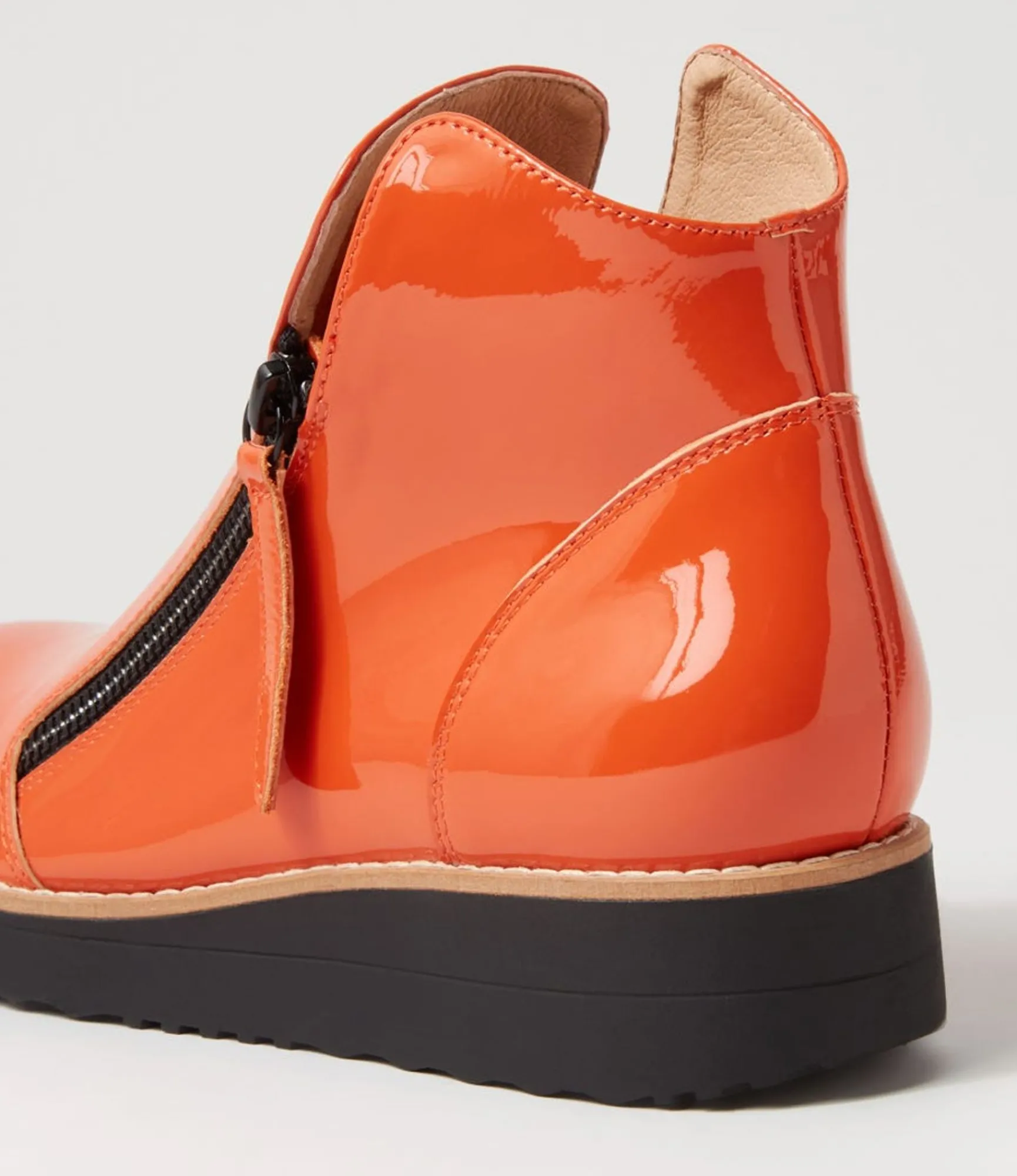 Flash Sale Midas Shoes Olise Orange Black Patent Leather Ankle Boots
