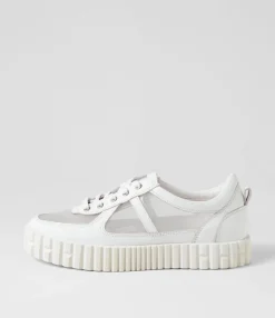Cheap Midas Shoes Olly White Leather Mesh Sneakers