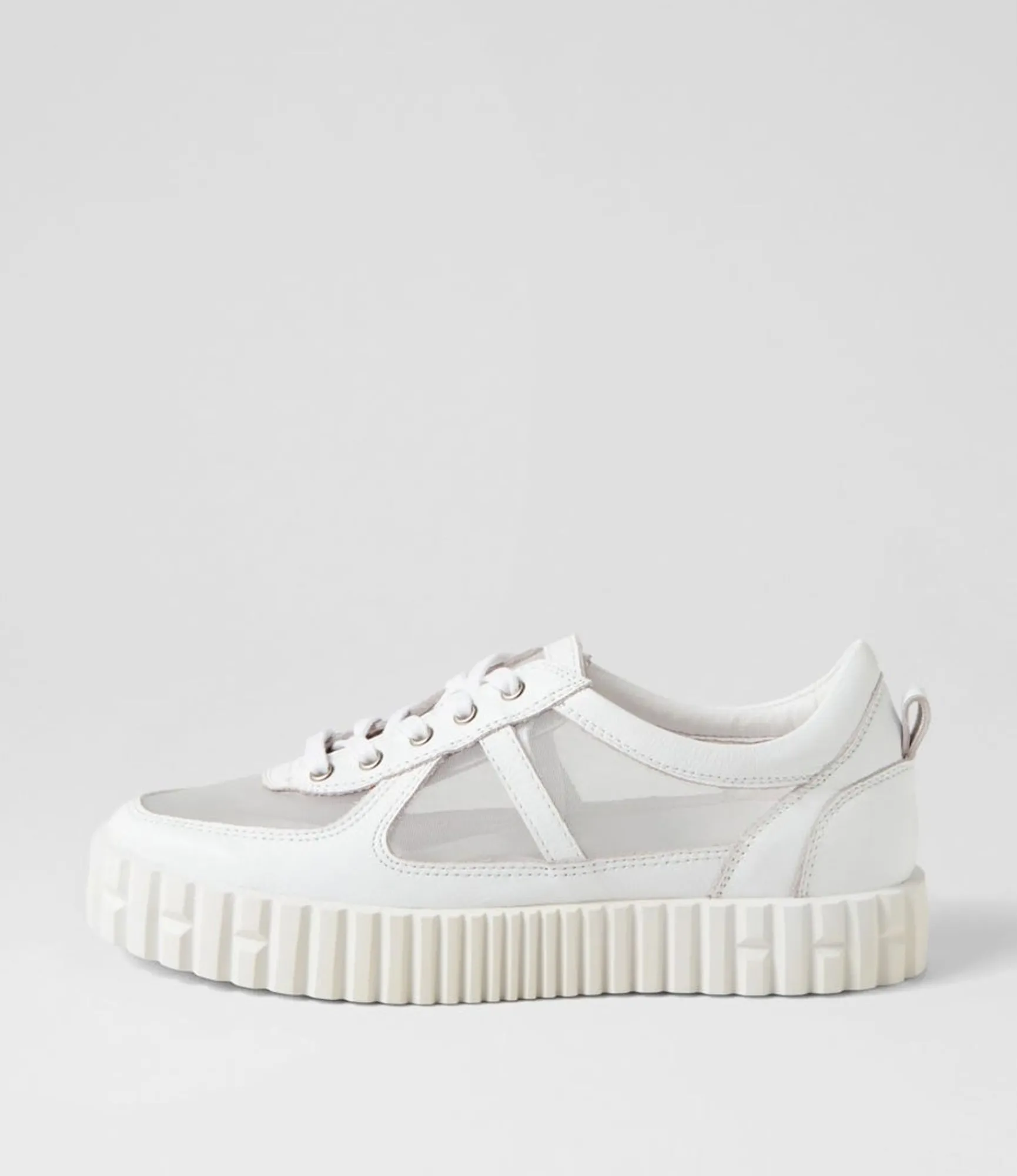Cheap Midas Shoes Olly White Leather Mesh Sneakers