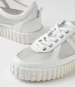 Cheap Midas Shoes Olly White Leather Mesh Sneakers