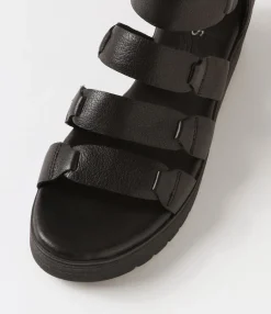 Discount Midas Shoes Oloy Black Leather Sandals