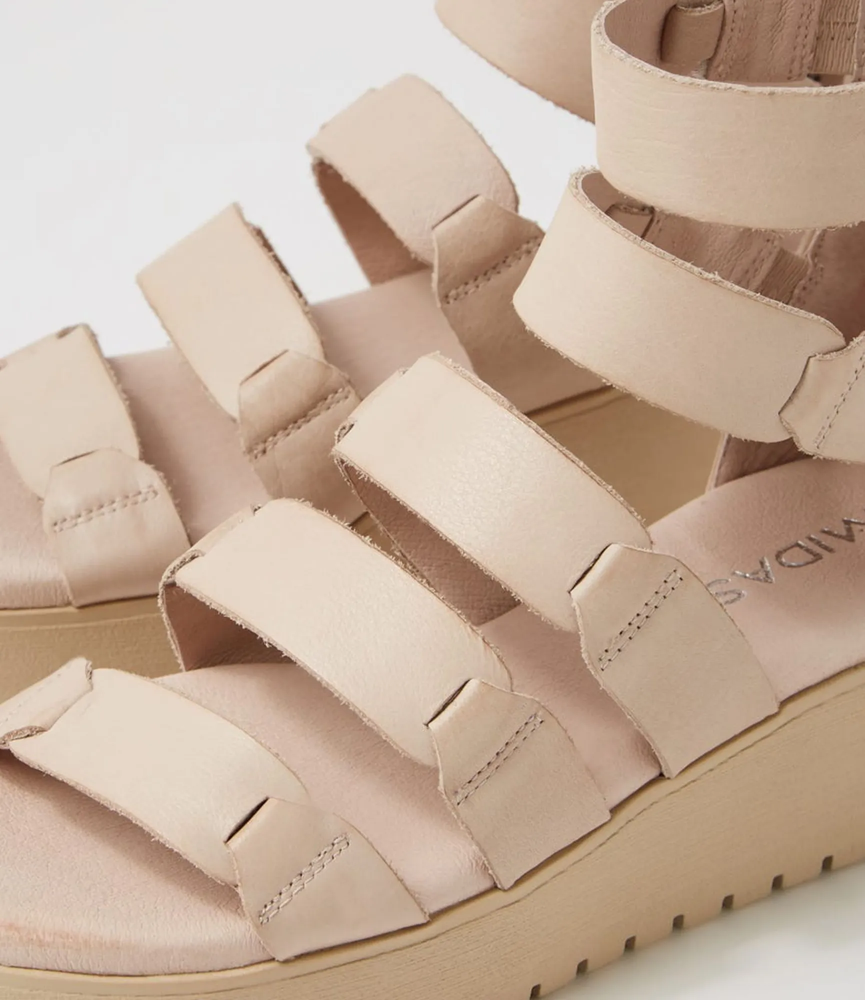 Store Midas Shoes Oloy Cafe Nude Leather Sandals