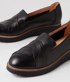 Best Sale Midas Shoes Omalia Black Leather Flat Shoes