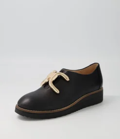 Shop Midas Shoes Opar Black Leather Flat Shoes