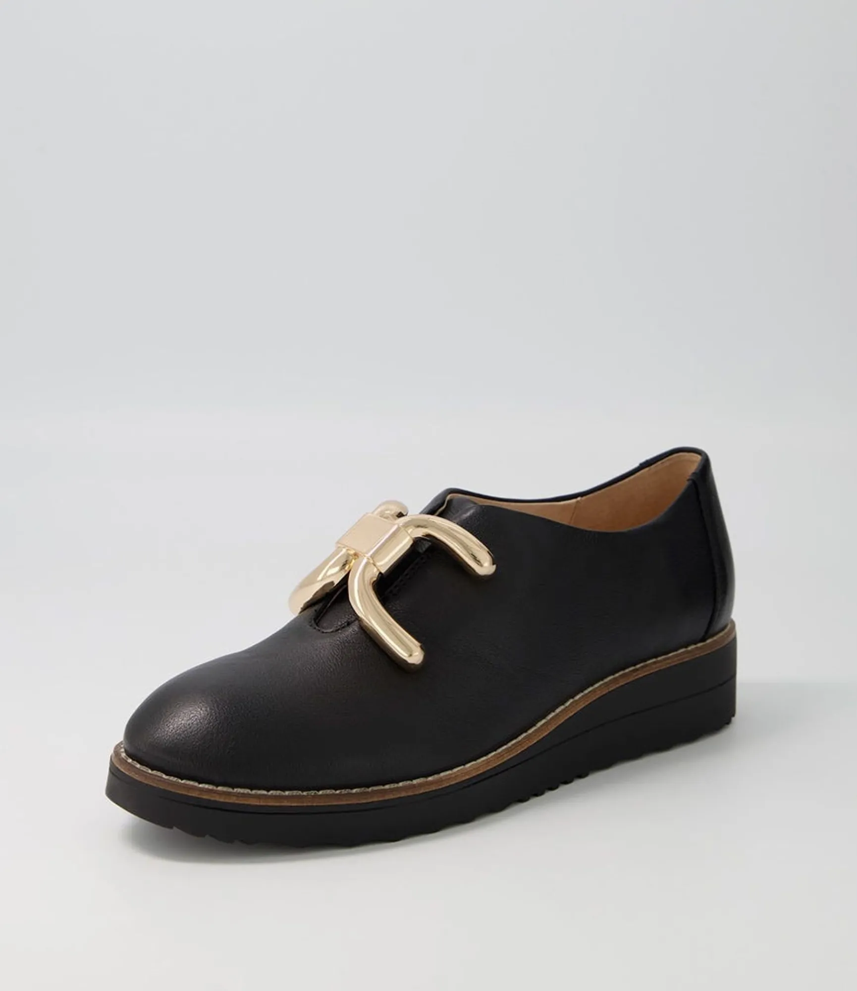 Shop Midas Shoes Opar Black Leather Flat Shoes