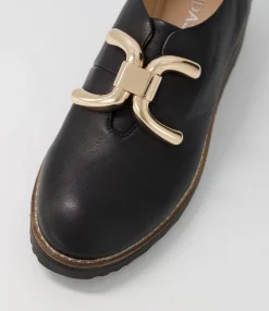 Shop Midas Shoes Opar Black Leather Flat Shoes